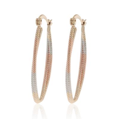 China FASHIONABLE design safety earrings pin design long MAS d'oro scam banado de joyeria aretes de MAS d'oro colgantes fashion personality women's earrings for sale