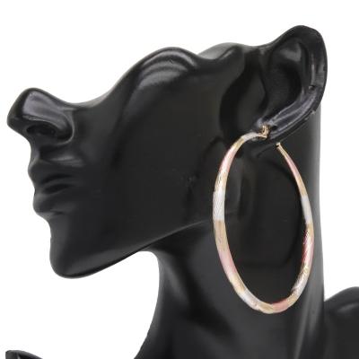 China FASHIONABLE custom big circle design earring jewelry aretes argollas shape women gold plated earrings for sale