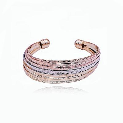 China FASHIONABLE promotion vintage style gold bangle designs with plated three color bangle bracelets and bangles for sale