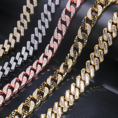 China 2022 New 12mm High Quality Hip Hop Alloy Hip Hop Cuban Chain, Mens Jewelry Bling Miami Cuban Chain for sale