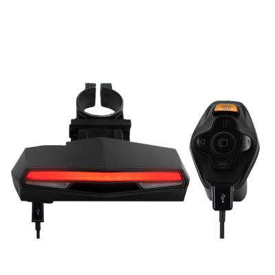 China High quality remote control bicycle rotating rear laser usb rechargerear led light 110mm*65mm*30mm for sale