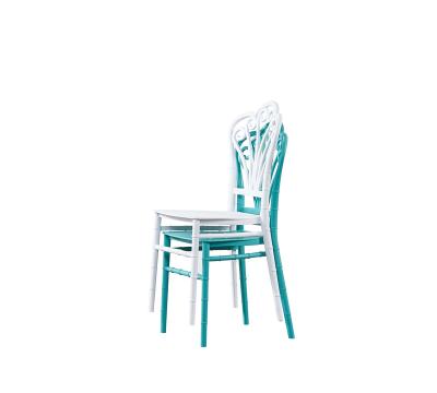 China Plastic dinng chair indoor& Wholesale Hotel Wedding Party Outdoor Elegant Flower Banquet Furniture Event Plastic White Bulk Chiavari Chairs for sale