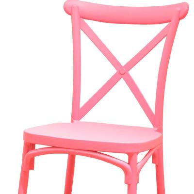 China Plastic dinng chair indoor& outdoor turkish furniture dining chair with stackable wholesale plastic cross back chair UNE EN12520 test report for sale