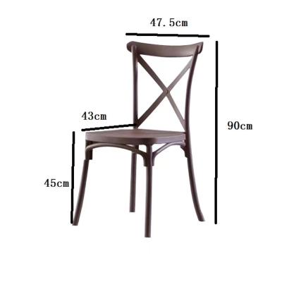 China Plastic dinng chair indoor& Outdoor Turkish Furniture Plastic Resin Dining Chair Stackable Wholesale Cross Back Chair for sale