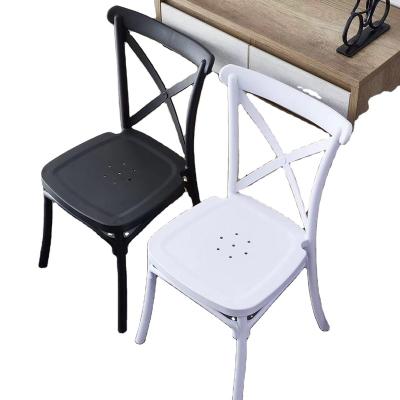 China Plastic dinng chair indoor& outdoor turkish furniture dining chair with EN12520 test report wholesale plastic resin cross back chair for sale