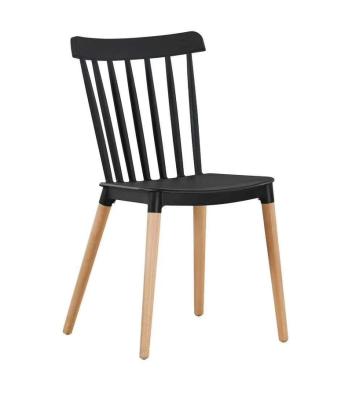 China Plastic dinng chair indoor& new wooden outdoor cheap modern design high quality hard plastic dining chair for restaurant for sale