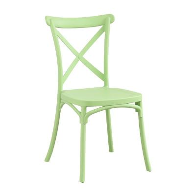 China Wholesale Colorful Cheap Outdoor Stackable Garden X Stackable Cross Back Plastic Dining Chair for sale