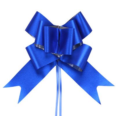 China Popular Factory Design Floral 30mm Glitter Pull Bow Butterfly Pull Bow For Christmas for sale