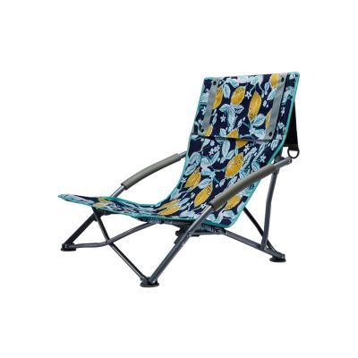 China Modern Foldable Metal Frame Camping Beach Seat With Magazine Bag Beach Chair for sale