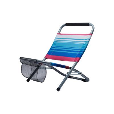 China Low Seat Modern High Quality Folding Lightweight Beach Chair With Stripe Fabric for sale