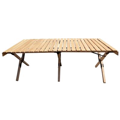 China Desktop Solid Wood Picnic Barbecue Beech Camping Table Outdoor Portable Folding Wooden Table for sale