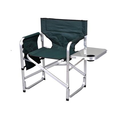 China Modern Makeup Office Aluminum Folding Director Chair With Side Tray For Outdoor for sale