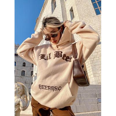 China 2021 Anti-wrinkle drop custom winter fleece high quality hoodie for women thick oversized pullover hoodie for sale