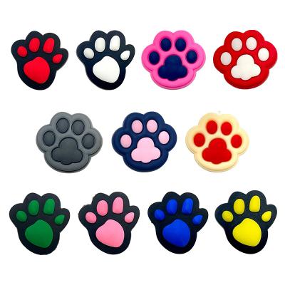 China New Custom Cute Dog Paws Shoe Charm 2022 Soft PVC Designer Croc Charms Shoe Soft Rubber Accessories For Croc Shoe Charms for sale