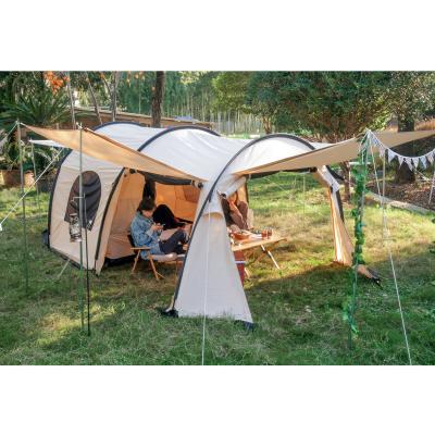 China Straight tying type mesh 5 person family tent tunnel wholesale poly cotton outdoor custom camping tents with logo for sale