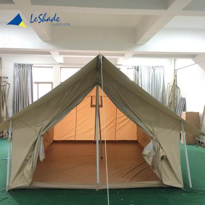 China Wall tube type tent quality primacy kitchen cotton canvas fabric wall tents glamping lodge tent for outdoor camping for sale