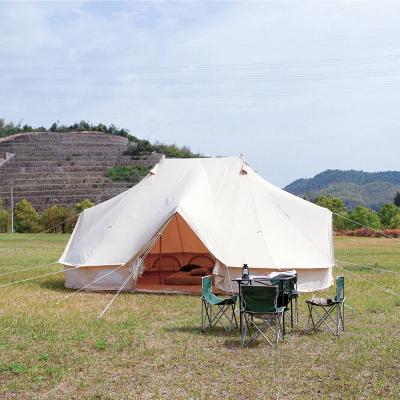 China Straight Tying Type Double Poles Emperor Bell Tent Porch Canvas Extra Bell Tent for sale