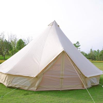 China Extended type customized large party canvas camping bell tents outdoor waterproof bell tent 7m 6m for sale