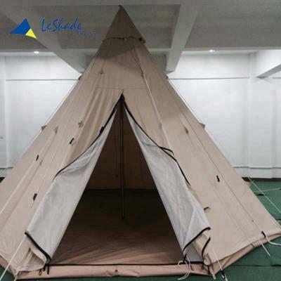 China Straight Tying Type Indian Family Pyramid Tents Camping 5m Cotton Canvas Teepee Outdoor Adult Teepee Tent Wholesale for sale