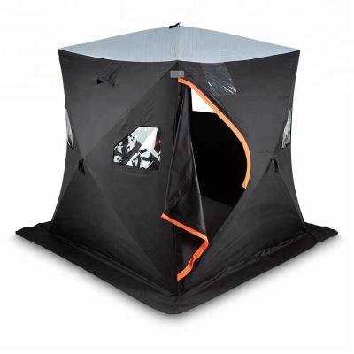 China Straight Bracing Type Outdoor Insulated Portable Insulated 3-4 Person Ice Fishing Heavy Duty Awning Winter Tent for sale