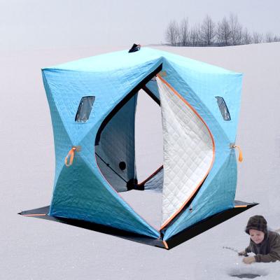 China Ice Resistant Winter Tent Straight Bracing Type Four-Season Fishing Shelter Tent 4-Person for sale