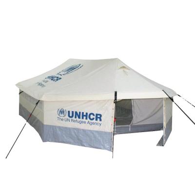 China Tube Type Tent Stake Cotton Canvas Refugee Emergency Emergency Camping Tent In Stock for sale