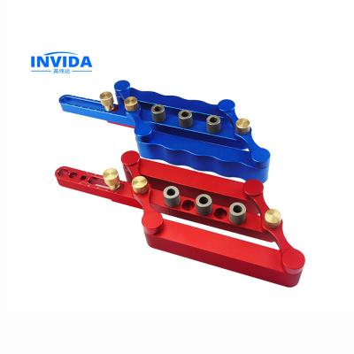 China IVD-1010 Hole Drilling Wood Placement 3 of 1 Punch Positioner Alloy Steel Vertical Drill Guide The Log Finger Puncher Pocket Hole Jig Broaching Kit for sale