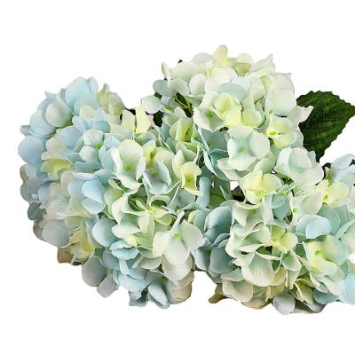 China High Quality Home Bouquet of 5 Hydrangea Heads Artificial Silk Flowers for Home Wedding Decoration for sale