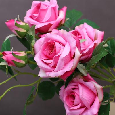 China European-style romantic silk flowers indoor wholesale simulation furniture bouquet roses simulation flowers artificial flowers for sale