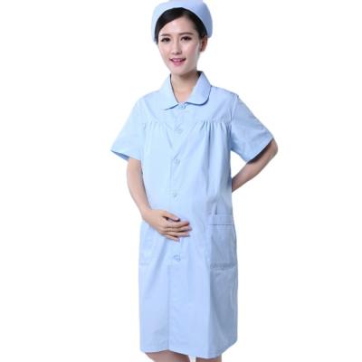 China Wholesale Classic Pregnant White Blue Pink Blue White Hospital Uniform Design Nurse Hospital Design Doctor Pregnant Work Clothe for sale