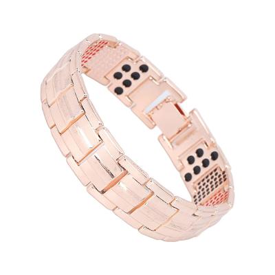 China 591pcs Bracelet Men Women Titanium Steel Gold Plated Health Care Therapy Bracelet Lovers Heart Health Energy Magnetic Bracelet for sale