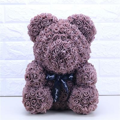 China decorative flowers & Braids Hot Artificial Foam Teddy Bear Rose Bear Flower 25cm for sale