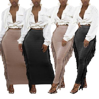 China European and American Amazon Independent Women's Breathable Cute Bust Skirt with Fringing on Both Sides Women's Skirts for sale