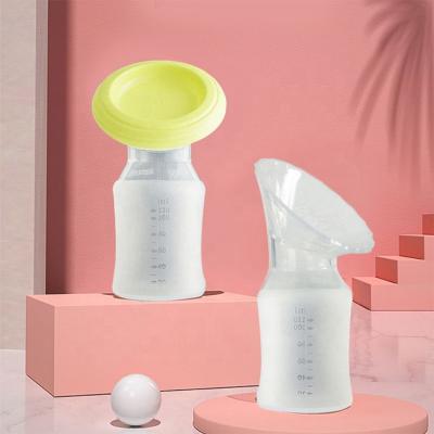 China BPA Free Hot Sale Breastmilk Storage Breastmilk Collector V-Coool Breastfeeding Manual Breast Pump With Lid Protector OEM for sale