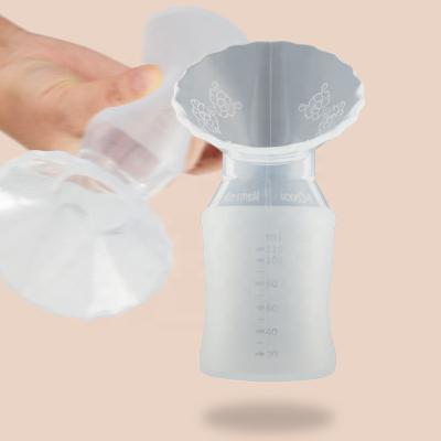 China New Design BPA Free Form Stable Silicone Baby Bottle V-Coool Milk Collector Saver Manual Breast Pump for sale