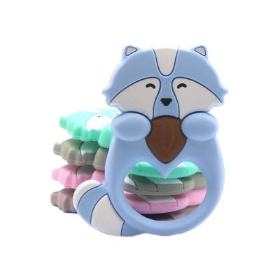 China Soft Toy BPA Free Silicone Chew Toys Baby Raccoon Teething Toys Wholesale for sale