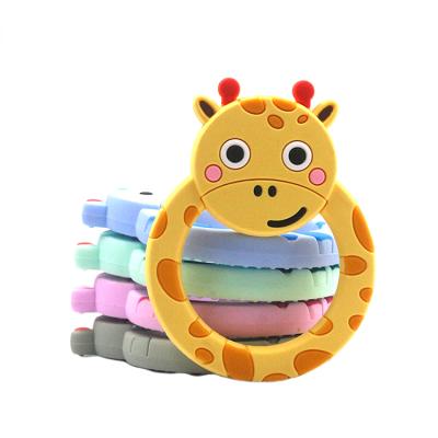 China Soft Toy High Quality Bpa Free Silicone Baby Giraffe Teething Teether Toy for sale