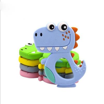 China Toy Hot Sale Dinosaur Soft Silicone Baby Teething Toys Baby BPA Free Food Grade Silicone Teethers for sale