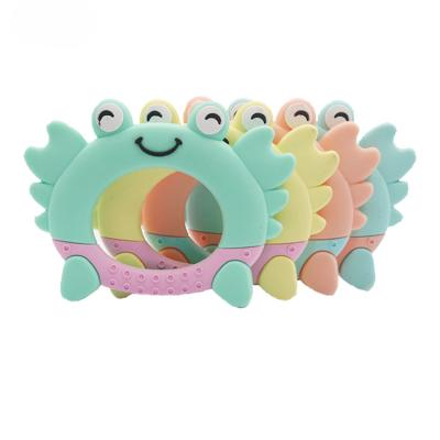 China Toy Hot Sale BPA Free Soft Silicone Crab Teether Animal Toys for sale