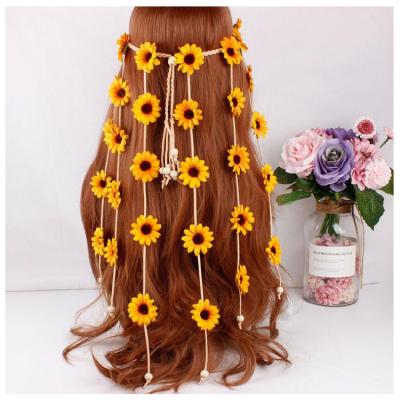 China Fashion Sunflower Tassel Small Tassel Adults Configuration Women Girls Hair Bands Hair Accessories Wholesale for sale