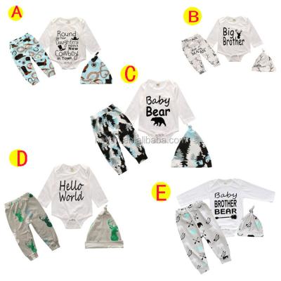 China Long Sleeve Baby Boy Cotton Baby Clothes Newborn Clothing Set for sale