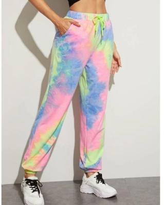 China Women's S-2XL Breathable Fashion Lady Autumn Tie Dye Casual Pants Dyed Tie Dye Trousers for sale