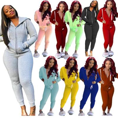 China S-2XL Fashion Women Lady 2PCS Breathable Wholesale Hoodies Sport Sweatsuit Clothing Sets for sale