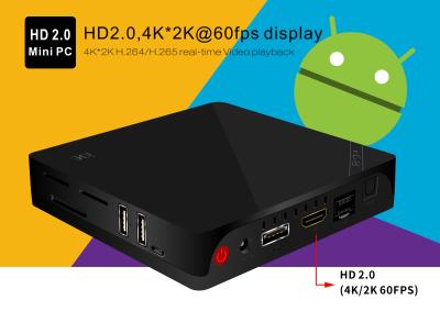 China Black BT4.0 4K Mini PC I68 Android 5.1 Gigabit 1G / 8G BT 1000M Lan Ethernet for sale