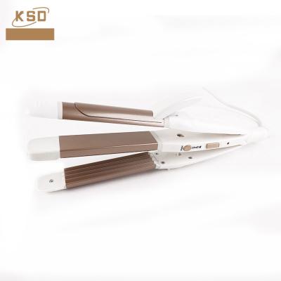 China Household Custom Professional 3 In 1 Ceramic Coating Hair Roller Hair Straighteners for sale