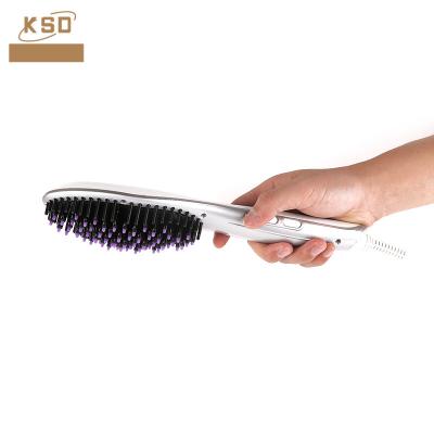 China Household Free Sample Electric Hair Straightening Fast Hair Straightener Brush For Hair Bifurcation for sale