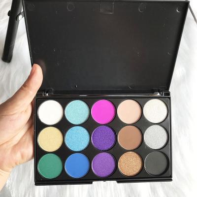 China Waterproof Free Custom 15 Color Square Dye Cruelty Makeup Private Label Vegan Eyeshadow Palette High Customized Set for sale