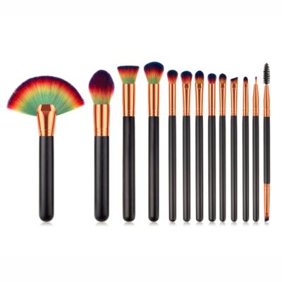 China Angular Blush 13pcs Makeup Set Brushes Rainbow Hair Brush Makeup Set Wholesale Makeup Brushes Custom Packaging for sale