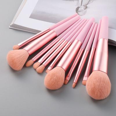 China Angular Blush Purple/Green 11pcs Makeup Brush Set Customized Pink Logo Cruelty Free Makeup Brushes Vegan Hair Make Up Tools for sale