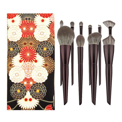 China Angular blush high quality beauty 10pcs luxury kawaii makeup brushes spoolie make up tools maquillaje por al mayor seller for sale